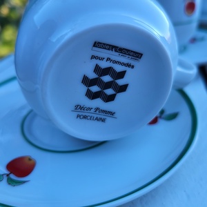 Almás, francia porcelán mokkás-kávés csészeszett - otthon & életmód - konyhafelszerelés, tálalás - tálalás - bögre & csésze - Meska.hu