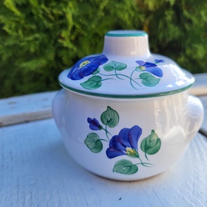 Herendi_kézzel festett petúniás mini sütőedény, sótartó, Otthon & Életmód, Konyhafelszerelés, tálalás, Konyhai tárolás, Fűszertartó, , MESKA