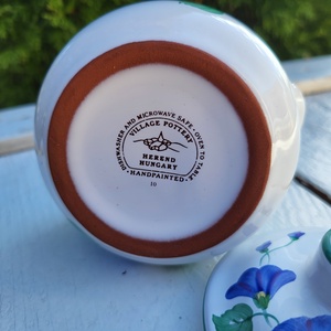 Herendi_kézzel festett petúniás mini sütőedény, sótartó - otthon & életmód - konyhafelszerelés, tálalás - konyhai tárolás - fűszertartó - Meska.hu