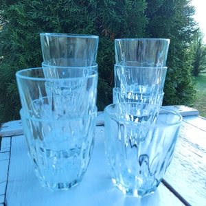 Retro, vastagfalú vizespohár készlet, Otthon & Életmód, Konyhafelszerelés, tálalás, Tálalás, Pohár, , MESKA