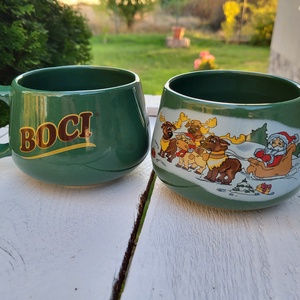 Boci mikulás-karácsonyi kerámiabögre pár, Otthon & Életmód, Konyhafelszerelés, tálalás, Tálalás, Bögre & Csésze, , MESKA