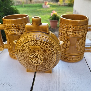 Kerámia söröskorsó pár + kulacs, Otthon & Életmód, Konyhafelszerelés, tálalás, Tálalás, Sörös pohár és korsó, , MESKA