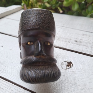 Faragott pipa férfi fejjel - otthon & életmód - dekoráció - asztal és polc dekoráció - hamutál, öngyújtó, pipa - Meska.hu