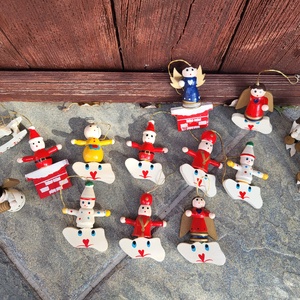 Fa karácsonyfadísz szett_14 db-os - karácsony - karácsonyi lakásdekoráció - karácsonyfadíszek - Meska.hu