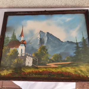 Antik fa képkeret szignózott festménnyel, Otthon & Életmód, Dekoráció, Kép & Falikép, Képkeret, , MESKA