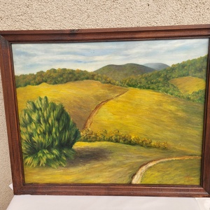 László Elemér Pilisi hegyek festmény, Művészet, Festmény, Olajfestmény, , MESKA