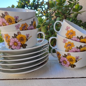 Alföldi porcelán_dáliás teáscsésze szett 6 személyes, Otthon & Életmód, Konyhafelszerelés, tálalás, Tálalás, Bögre & Csésze, , MESKA