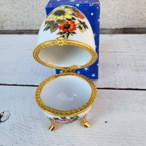 Porcelán ékszertartó tojás_virágos - ékszer - ékszertartó - ékszerdoboz - Meska.hu