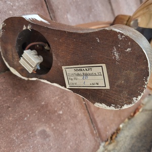 Vintage, retro, fából készült falikar, falilámpa irizáló, füstüveg búrával - otthon & életmód - lámpa - fali & mennyezeti lámpa - Meska.hu