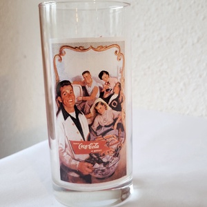 Coca_Cola pohár ritka, vintage stílusú mintával, Otthon & Életmód, Konyhafelszerelés, tálalás, Tálalás, Pohár, , MESKA