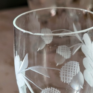 Vintage, régi, csiszolt likőrös pohárkészlet - otthon & életmód - konyhafelszerelés, tálalás - tálalás - pohár - Meska.hu