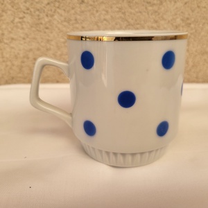 Zsolnay porcelán_ritka, kék pöttyös, szoknyás bögre, Otthon & Életmód, Konyhafelszerelés, tálalás, Tálalás, Bögre & Csésze, , MESKA