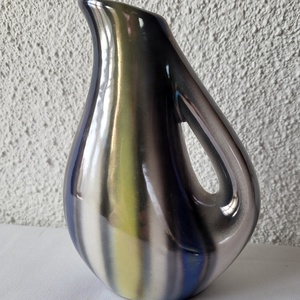 Retro, vintage, Iparművészeti, irizáló mázas kerámia kancsó, váza, Otthon & Életmód, Virágdekoráció, Virágtartó, Váza, , MESKA