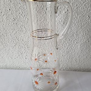 Vintage, retro, margarétás limonádés kancsó, Otthon & Életmód, Konyhafelszerelés, tálalás, Tálalás, Üveg & Kancsó, , MESKA