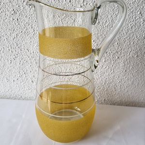 Vintage,retro aranycsíkos limonádés kancsó, Otthon & Életmód, Konyhafelszerelés, tálalás, Tálalás, Üveg & Kancsó, , MESKA