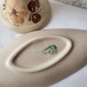 Vintage, Gránit gyertyatartó + dísztál szett - otthon & életmód - gyertya, illat, aroma - gyertyatartó - Meska.hu