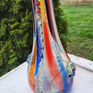 Vintage, muránói jellegű óriái üvegváza - otthon & életmód - virágdekoráció - virágtartó - váza - Meska.hu