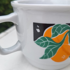 Zsolnay porcelán_narancsmintás bögre_jelzetlen! - otthon & életmód - konyhafelszerelés, tálalás - tálalás - bögre & csésze - Meska.hu