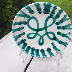 Vintage, osztrák Gmundner Keramik falitányér Green Flamed, Otthon & Életmód, Dekoráció, Fali és függő dekoráció, Falra akasztható dekor, , MESKA