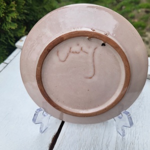 Vintage, osztrák Gmundner Keramik falitányér Green Flamed - otthon & életmód - dekoráció - fali és függő dekoráció - falra akasztható dekor - Meska.hu