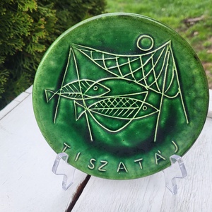 Vintage, ritka halas kerámia falitányér, Otthon & Életmód, Dekoráció, Fali és függő dekoráció, Falra akasztható dekor, , MESKA