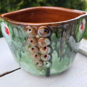 Fórizsné Sárai Erzsébet_vintage, retro, zsűrizett, Iparművészeti kerámia kaspó - otthon & életmód - virágdekoráció - virágtartó - váza - Meska.hu