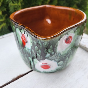 Fórizsné Sárai Erzsébet_vintage, retro, zsűrizett, Iparművészeti kerámia kaspó, Otthon & Életmód, Virágdekoráció, Virágtartó, Váza, , MESKA