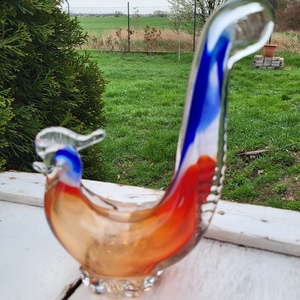 Vintage, murano-i stílusú üveg kakas, Otthon & Életmód, Dekoráció, Dekoratív figurák és szobrok, , MESKA
