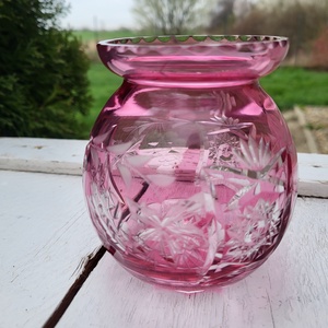 Vintage, cseh Bohemia ólomkristály gömbváza - Meska.hu