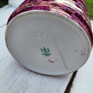 Hollóházi porcelán_lüsztermázas kaspó, váza - otthon & életmód - virágdekoráció - virágtartó - váza - Meska.hu