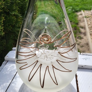 Kézműves design üvegváza dombormintás festéssel, Otthon & Életmód, Virágdekoráció, Virágtartó, Váza, , MESKA