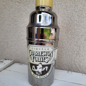 Vintage francia Marie Brizard Charleston Follies likőrös palack, shaker, Otthon & Életmód, Konyhafelszerelés, tálalás, Flaska, csatos üveg, , MESKA