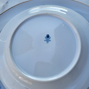 Hollóházi porcelán_ritka, kékvirágos süteménykínáló tál + 2 db kistányér - otthon & életmód - konyhafelszerelés, tálalás - tálalás - tányér & étkészlet - Meska.hu