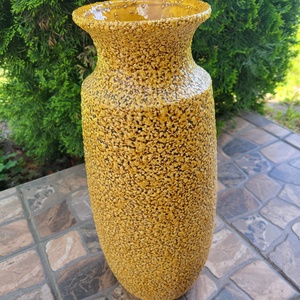 Vintage, retro NSZK Scheurich ( 239-41 ) "Fat Lava" kerámia padlóváza, Otthon & Életmód, Virágdekoráció, Virágtartó, Váza, , 41 cm magas, kb. 17 cm átm. Belsejében egy rövidebb mázrepedés látható, ezen kívül hibátlan, ritka ..., MESKA