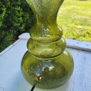 Mid Century Modern, Vintage '60-as évekbeli légbuborékos üvegváza - Meska.hu