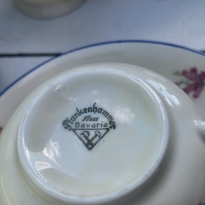 Antik, német Bavaria Plankenhammer Floss porcelán teás, süteményes uzsonnázó készlet_6 személyes - otthon & életmód - konyhafelszerelés, tálalás - tálalás - teás- és kávés pohár, készlet - Meska.hu