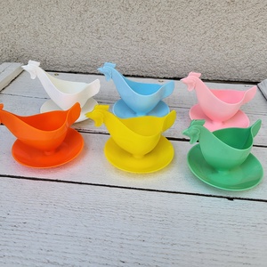 Vintage, retro, ikonikus NDK Sonja Plastic tyúkos lágytojástartó szett a '70-es évekből - Meska.hu