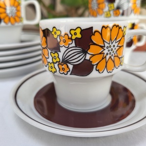Vintage, retro Hollóházi porcelán mokkás/kávés csészeszett - otthon & életmód - konyhafelszerelés, tálalás - tálalás - bögre & csésze - Meska.hu
