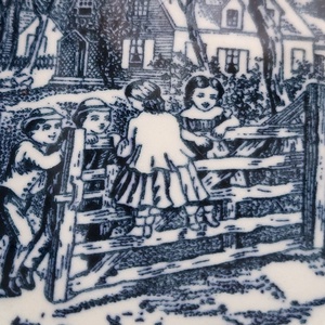 Vintage, retro ironstone Royal China Currier and Ives desszertes tálka pár_The Old Farm Gate - otthon & életmód - konyhafelszerelés, tálalás - tálalás - tányér & étkészlet - Meska.hu