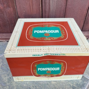 Vintage,retro Teekanne Pompadour Rotgold fém teásdoboz_'70-es évek, West Germany_nagyméretű, ritka! - Meska.hu