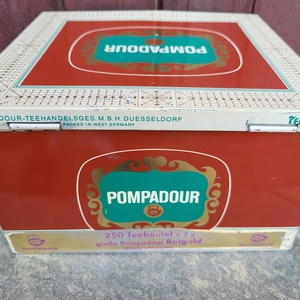 Vintage,retro Teekanne Pompadour Rotgold fém teásdoboz_'70-es évek, West Germany_nagyméretű, ritka! - otthon & életmód - dekoráció - asztal és polc dekoráció - díszdoboz - Meska.hu