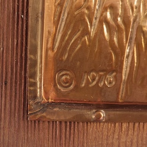 Vintage, retro Albert Nadeau dombornyomott vörösréz - fa falikép - relief - otthon & életmód - dekoráció - fali és függő dekoráció - falra akasztható dekor - Meska.hu