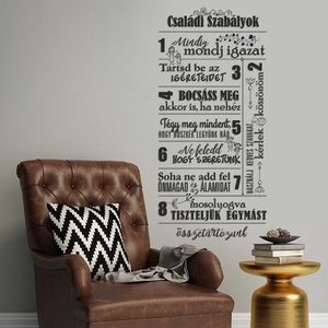 CSALÁDI SZABÁLYOK - falmatrica, melyek azok a szabályok, amelyek rád is vonatkoznak otthon?, Otthon & Életmód, Dekoráció, Fali és függő dekoráció, Falmatrica & Tapéta, Fotó, grafika, rajz, illusztráció, MESKA