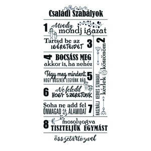 CSALÁDI SZABÁLYOK - falmatrica, melyek azok a szabályok, amelyek rád is vonatkoznak otthon? - otthon & életmód - dekoráció - fali és függő dekoráció - falmatrica & tapéta - Meska.hu