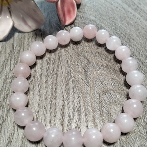 Női Ásványkarkötő - Rózsakvarc, Ékszer, Karkötő, Ásványkarkötő, Ékszerkészítés, MESKA