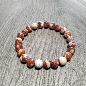 Női Ásványkarkötő - Tűzachát - ékszer - karkötő - ásványkarkötő - Meska.hu