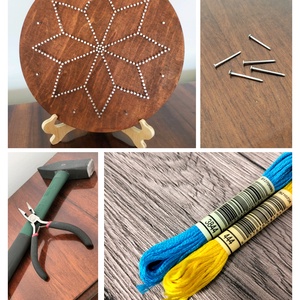 String Art - fonalművészet - Napfény - otthon & életmód - dekoráció - fali és függő dekoráció - falra akasztható dekor - Meska.hu