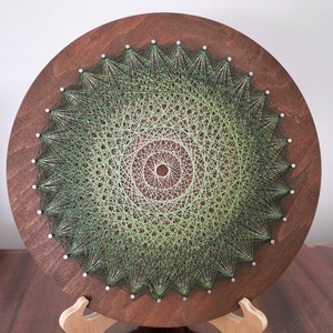 String Art - fonalművészet - Zöld harmónia, Otthon & Életmód, Dekoráció, Fali és függő dekoráció, Falra akasztható dekor, Csomózás, Fotó, grafika, rajz, illusztráció, MESKA