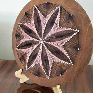 String Art - fonalművészet - Éjféli szirom - otthon & életmód - dekoráció - fali és függő dekoráció - falra akasztható dekor - Meska.hu