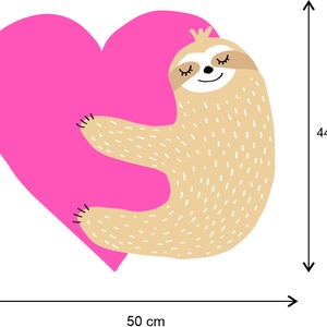 Falmatrica - Szívecske lajhár  - otthon & életmód - babaszoba, gyerekszoba - gyerekszoba falmatrica - Meska.hu